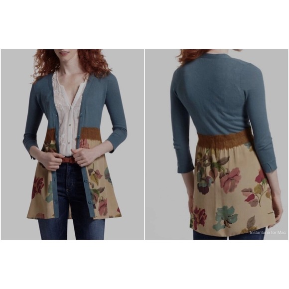 Anthropologie Sweaters - XS Anthropologie Floral cardigan by Knitted & Knotted V Neck Button down Foliage